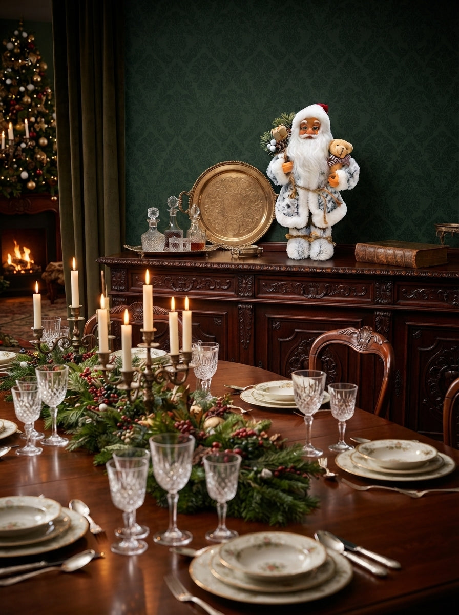Snowy Teddy Santa Dekoratif Noel Baba - 30 CM