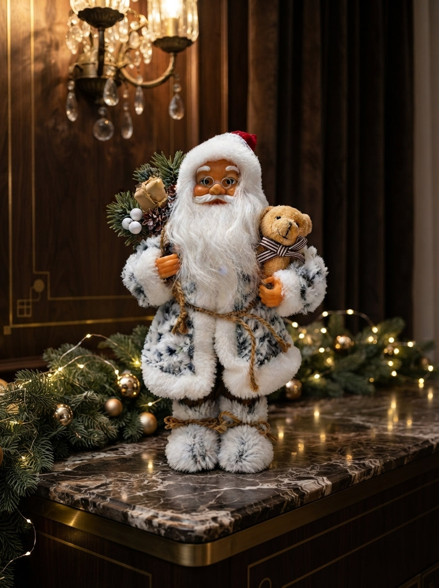 Snowy Teddy Santa Dekoratif Noel Baba - 30 CM
