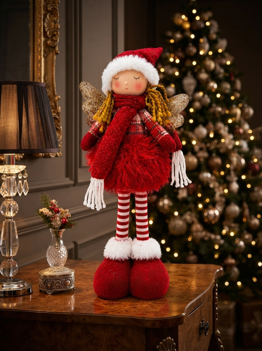 Ruby Christmas Angel Dekoratif Melek Figürü - 40 CM