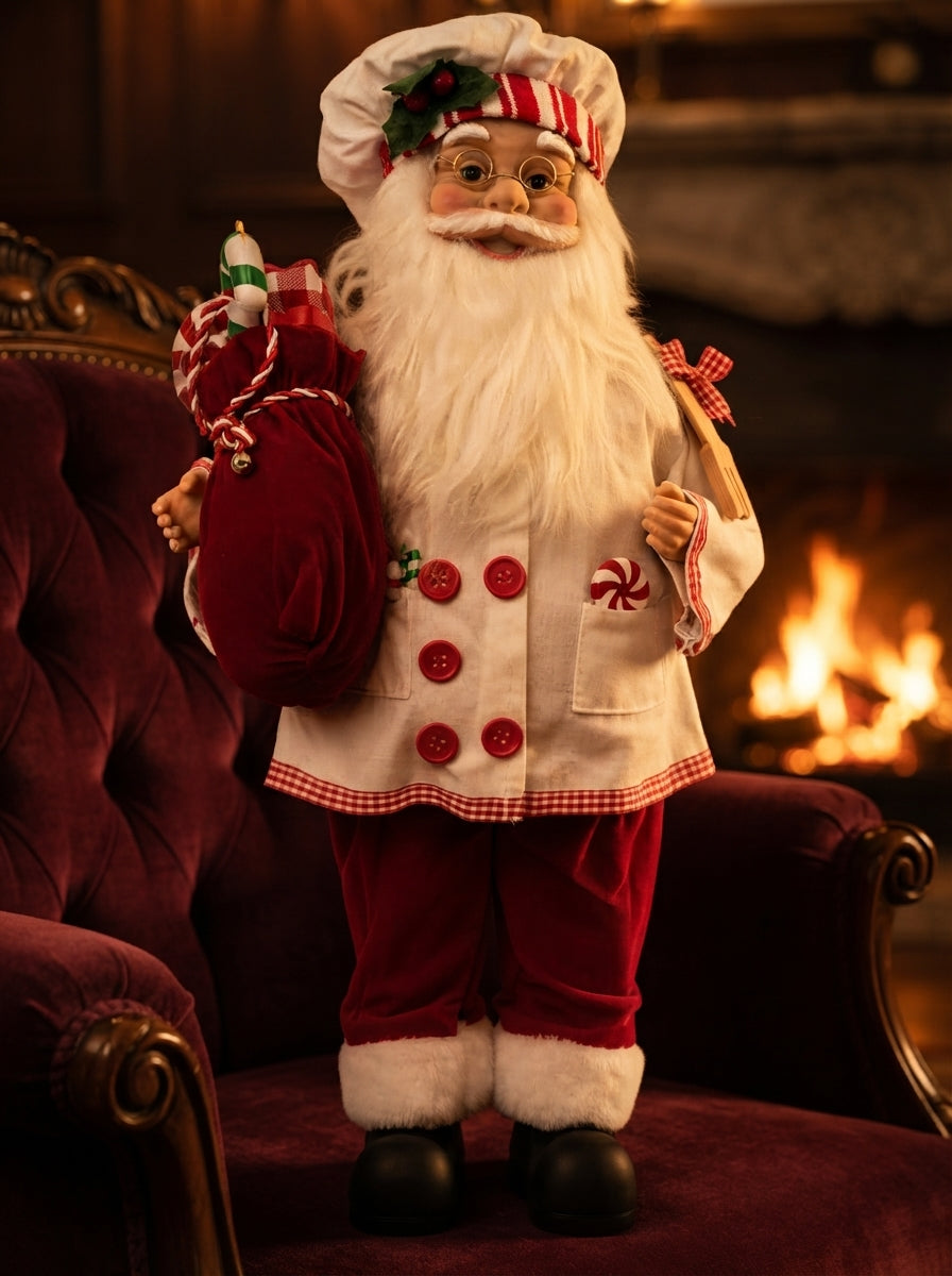 Christmas Candy Chef Santa Dekoratif Aşçı Noel Baba - 47 CM