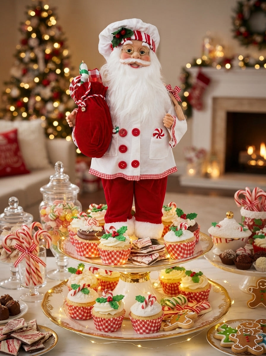 Christmas Candy Chef Santa Dekoratif Aşçı Noel Baba - 47 CM