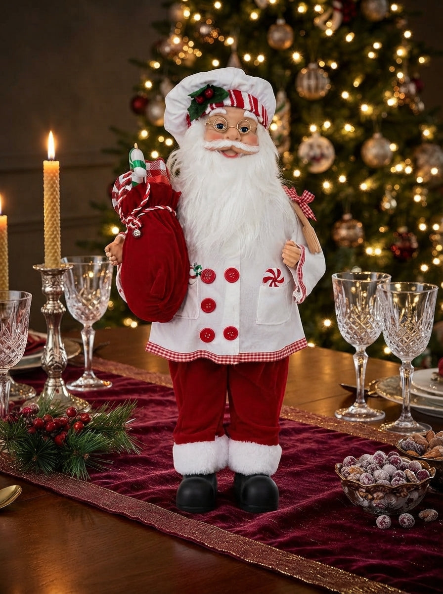 Christmas Candy Chef Santa Dekoratif Aşçı Noel Baba - 47 CM