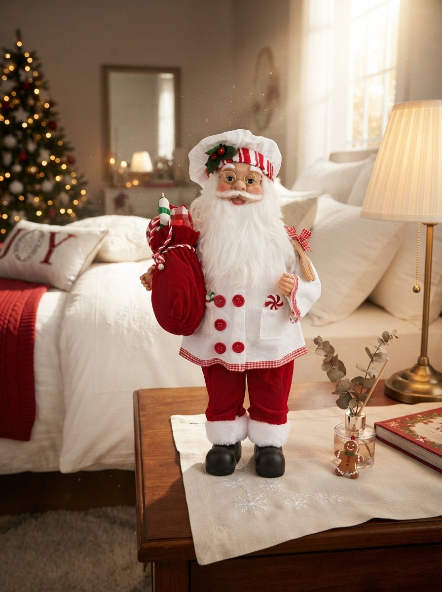 Christmas Candy Chef Santa Dekoratif Aşçı Noel Baba - 47 CM