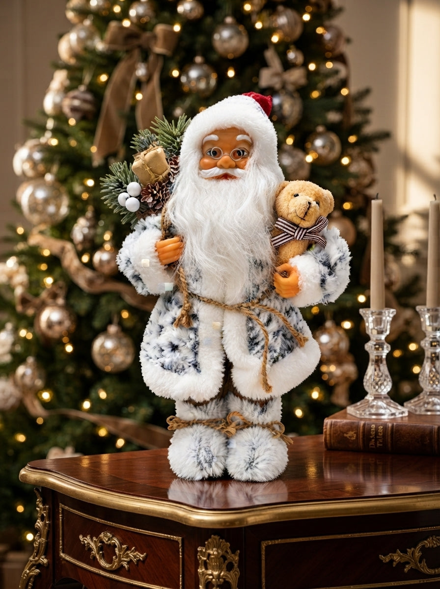 Snowy Teddy Santa Dekoratif Noel Baba - 30 CM
