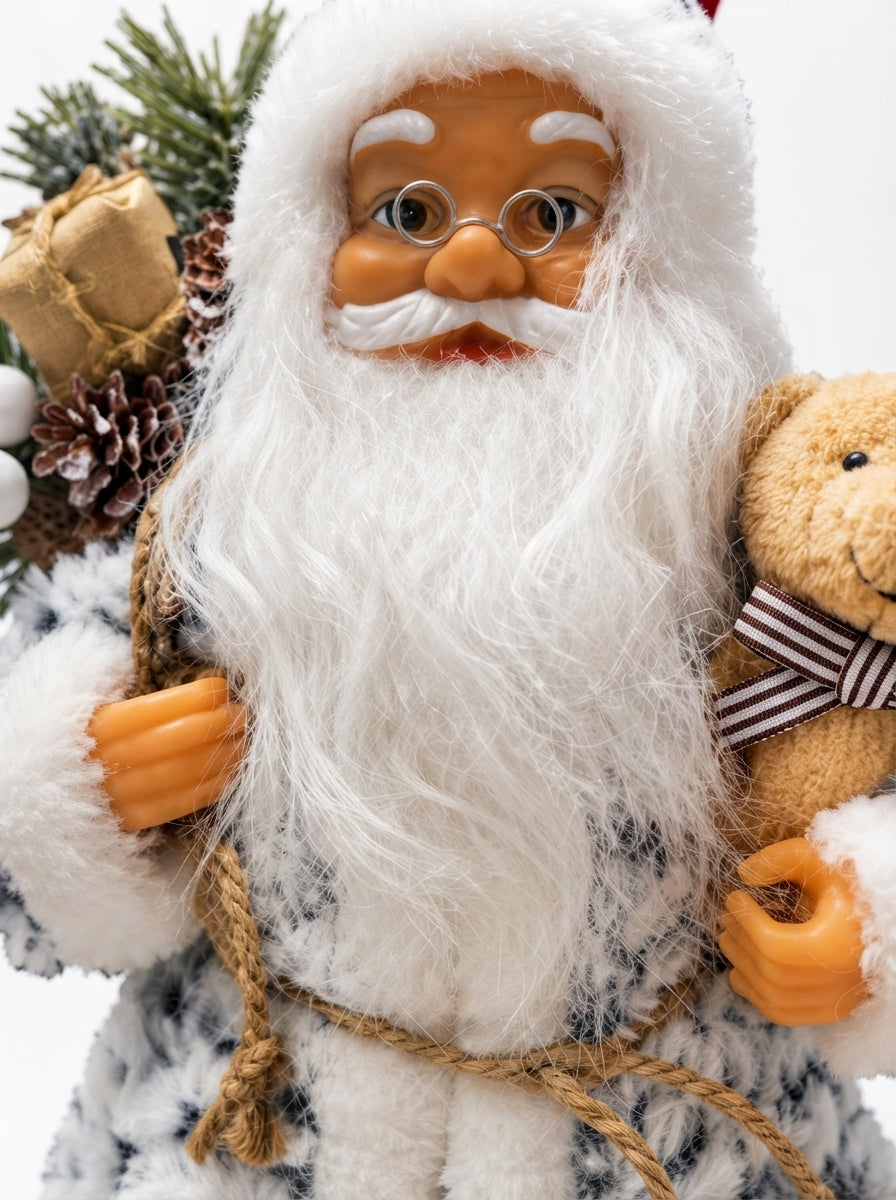 Snowy Teddy Santa Dekoratif Noel Baba - 30 CM