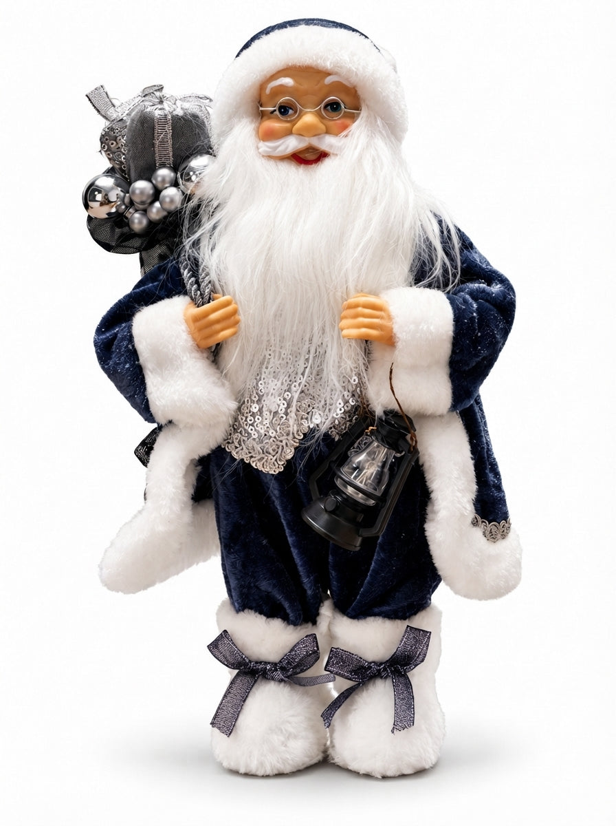 Midnight Silver Santa Dekoratif Noel Baba - 30 cm