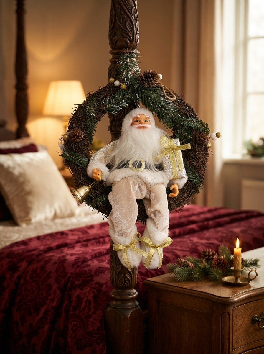 Ivory Gold Santa Dekoratif Yılbaşı Kapı Süsü - 40 CM
