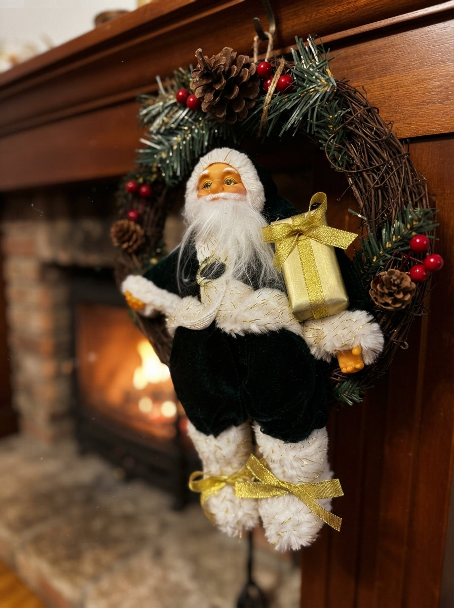 Emerald Santa Dekoratif Yılbaşı Kapı Süsü - 40 CM