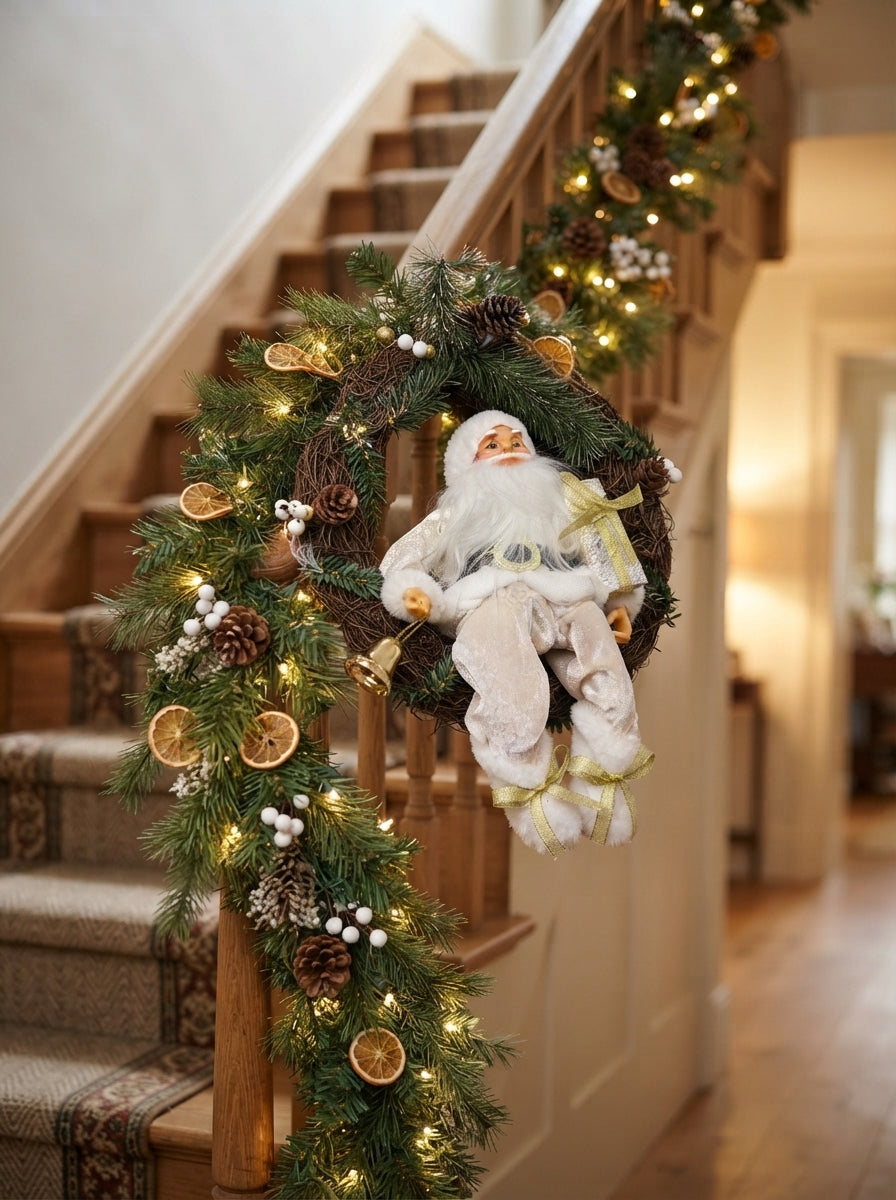 Ivory Gold Santa Dekoratif Yılbaşı Kapı Süsü - 40 CM