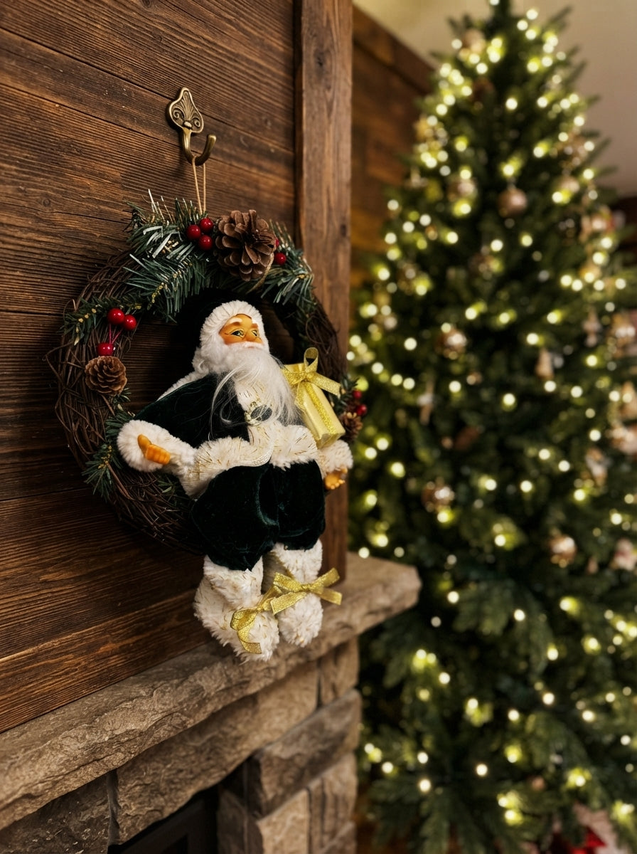 Emerald Santa Dekoratif Yılbaşı Kapı Süsü - 40 CM