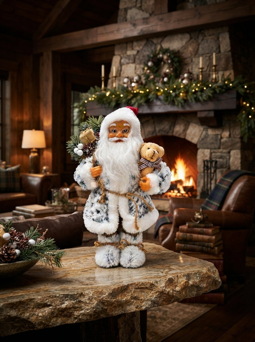 Snowy Teddy Santa Dekoratif Noel Baba - 30 CM
