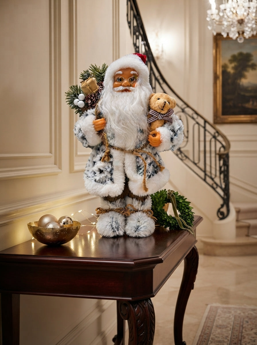 Snowy Teddy Santa Dekoratif Noel Baba - 30 CM