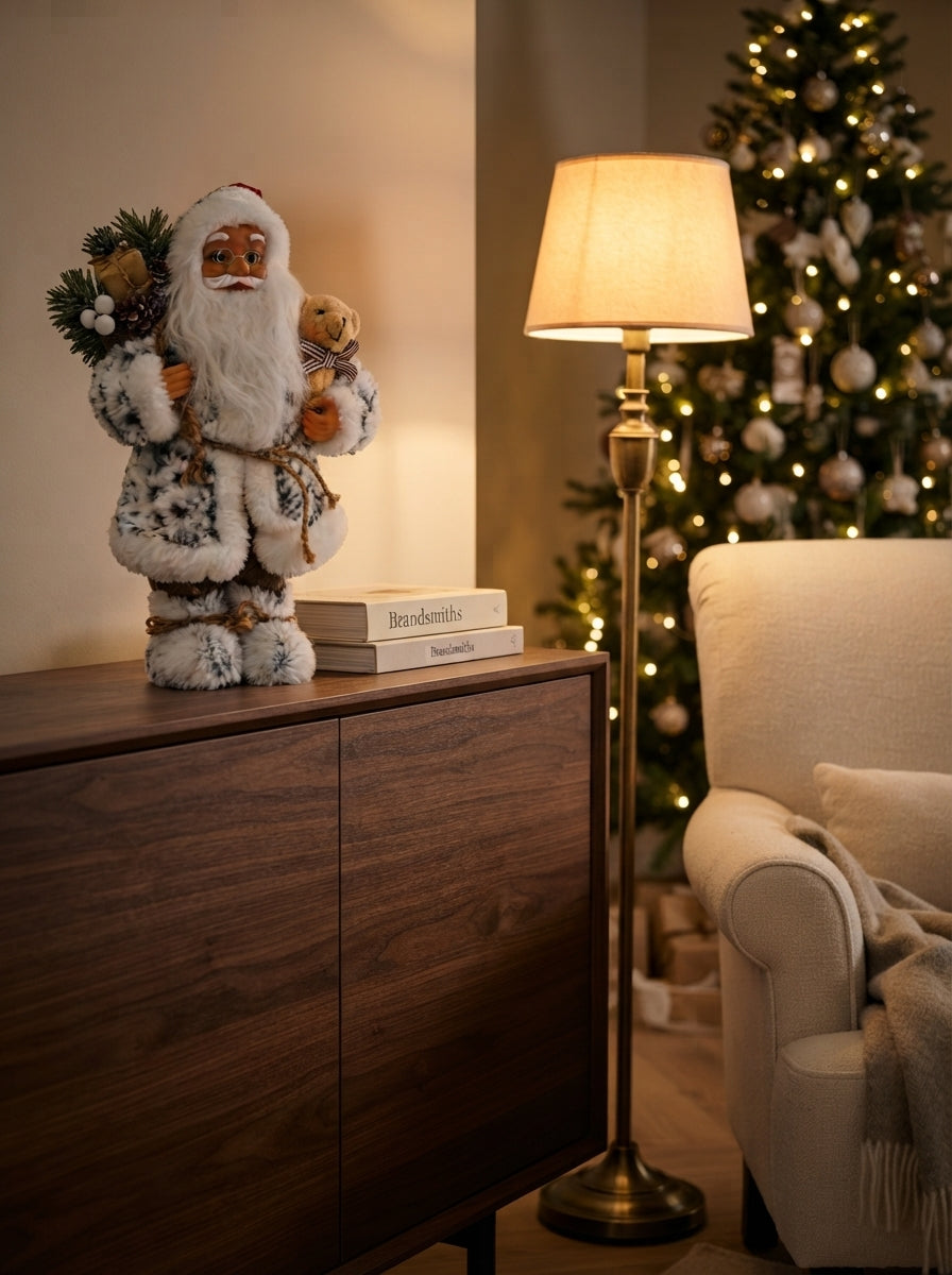 Snowy Teddy Santa Dekoratif Noel Baba - 30 CM