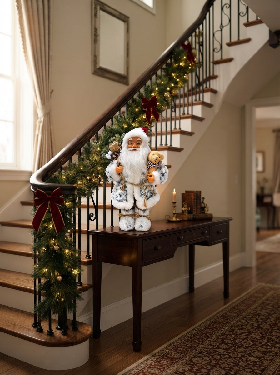 Snowy Teddy Santa Dekoratif Noel Baba - 30 CM