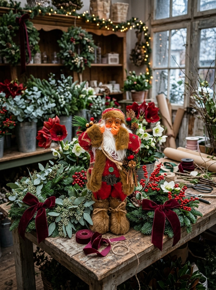 Ormanın Büyüsü – Nostaljik Noel Baba Dekoratif Figür - 32 CM