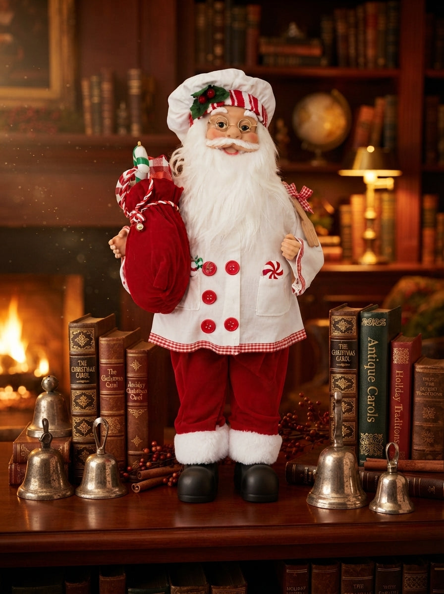 Christmas Candy Chef Santa Dekoratif Aşçı Noel Baba - 47 CM