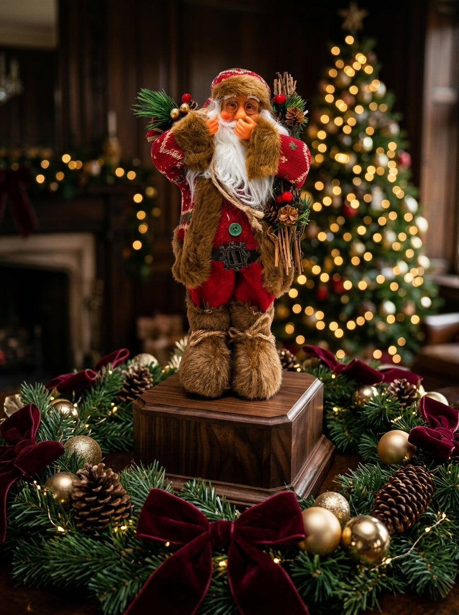 Ormanın Büyüsü – Nostaljik Noel Baba Dekoratif Figür - 32 CM