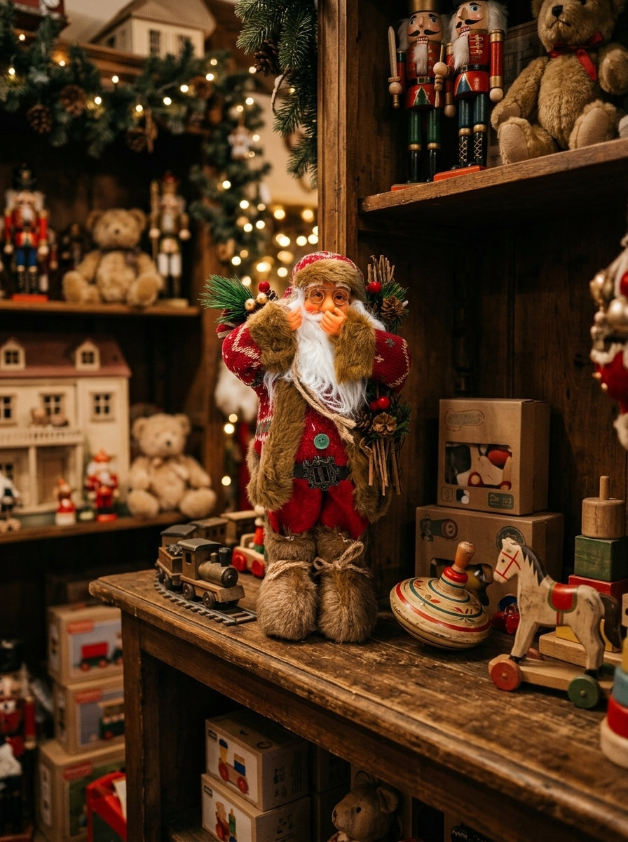 Ormanın Büyüsü – Nostaljik Noel Baba Dekoratif Figür - 32 CM