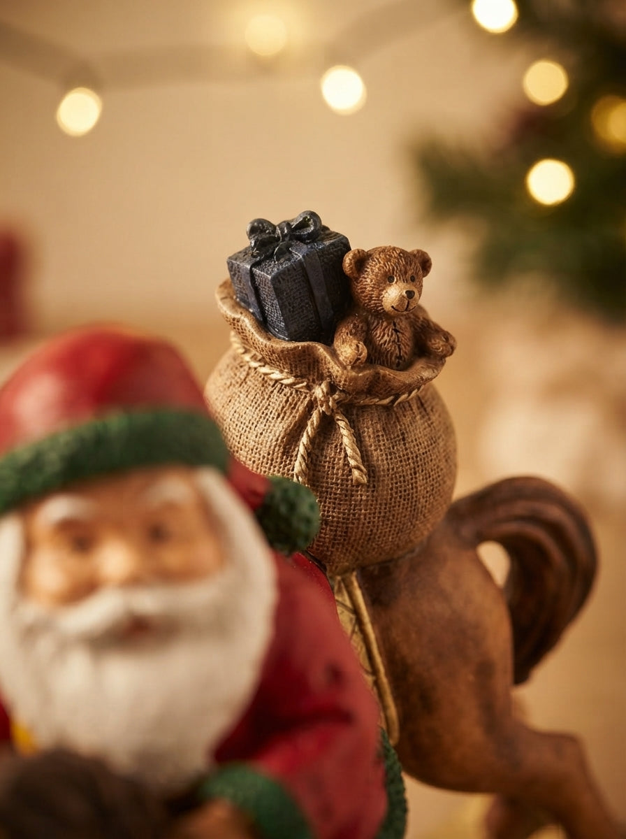 Christmas Rocking Horse Santa Dekoratif Yılbaşı Objesi