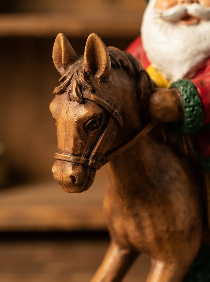 Christmas Rocking Horse Santa Dekoratif Yılbaşı Objesi