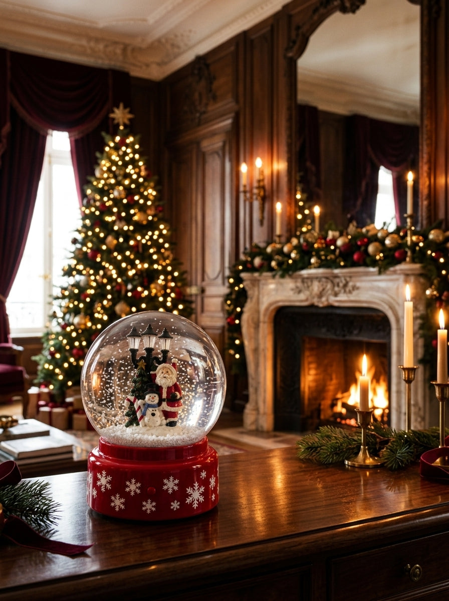 Santa's Snowy Night Müzikli LED Otomatik Kar Yağdıran Yılbaşı Kar Küresi – 18 CM