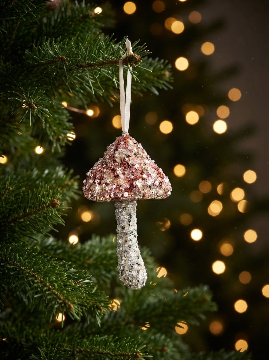 Crystal Forest Mushroom Kristal İşlemeli Yılbaşı Ağaç Süsü