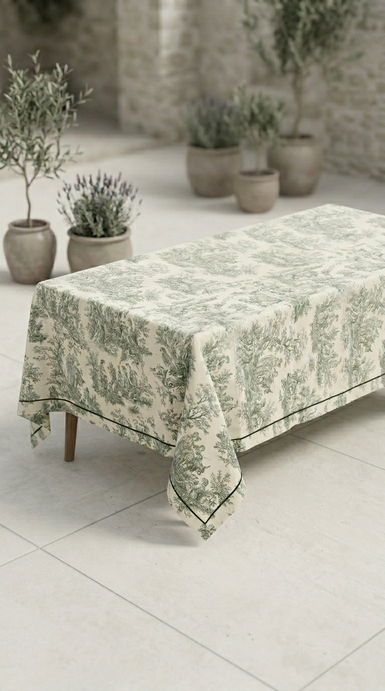 Toilea Verde Embroidered Masa Örtüsü