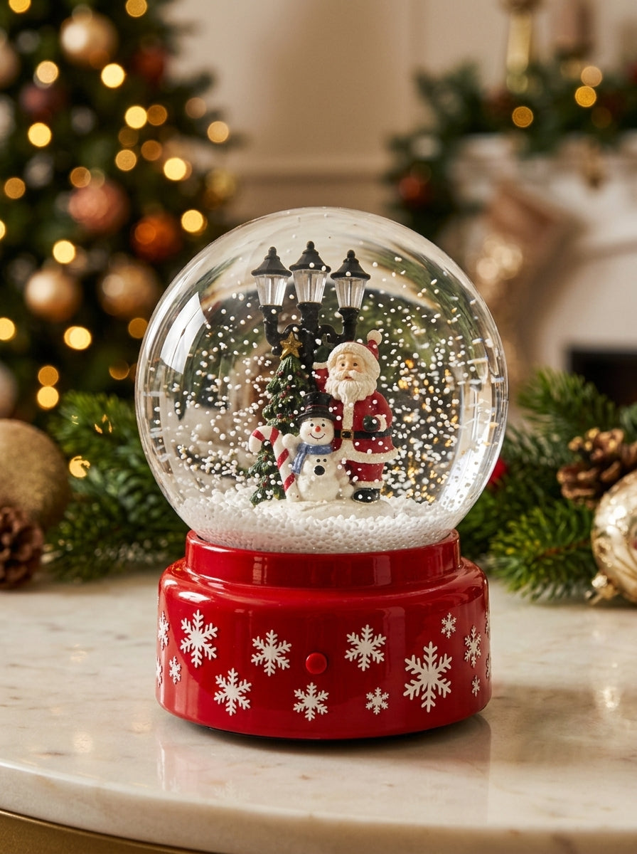 Santa's Snowy Night Müzikli LED Otomatik Kar Yağdıran Yılbaşı Kar Küresi – 18 CM