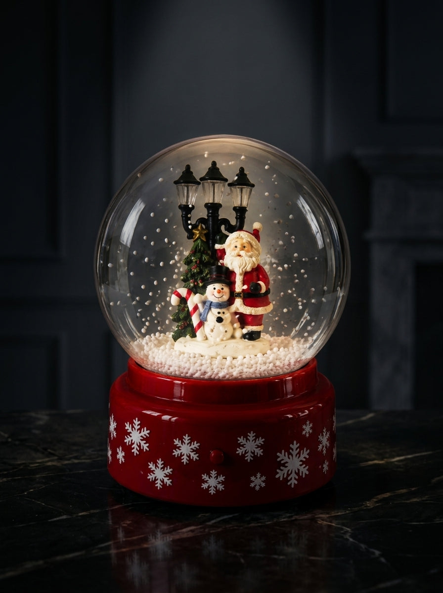 Santa's Snowy Night Müzikli LED Otomatik Kar Yağdıran Yılbaşı Kar Küresi – 18 CM