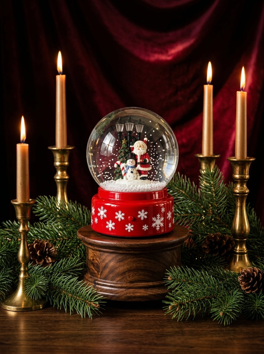 Santa's Snowy Night Müzikli LED Otomatik Kar Yağdıran Yılbaşı Kar Küresi – 18 CM