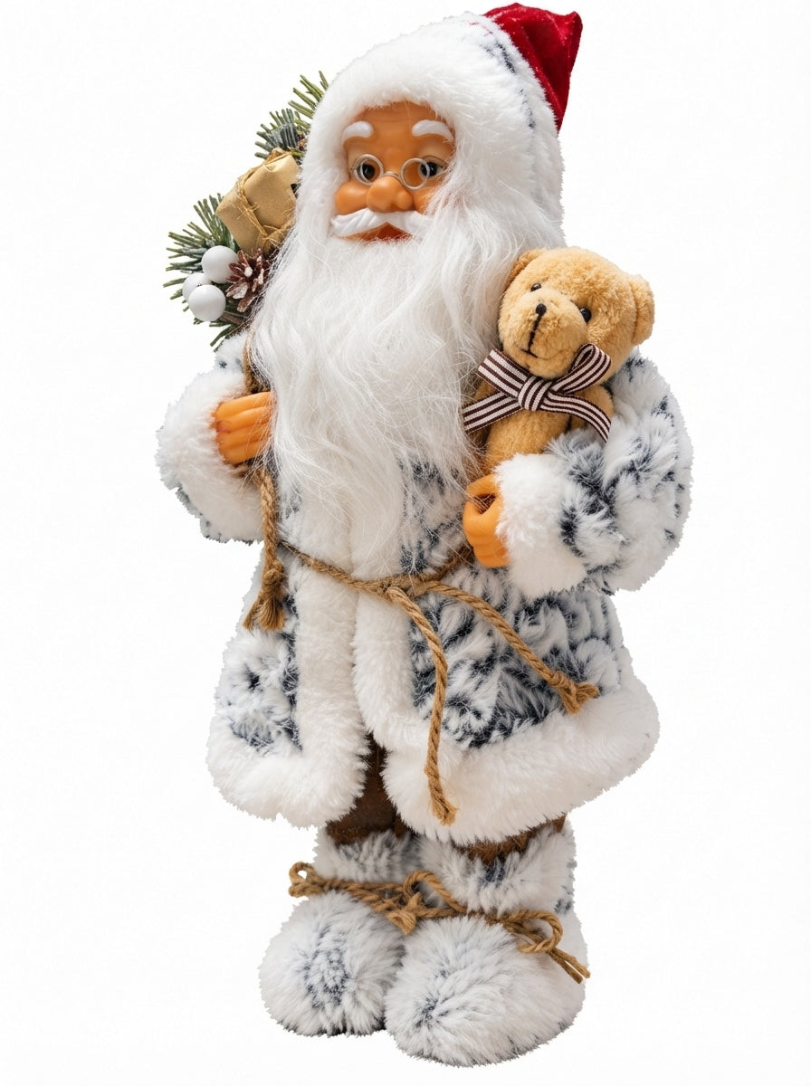 Snowy Teddy Santa Dekoratif Noel Baba - 30 CM