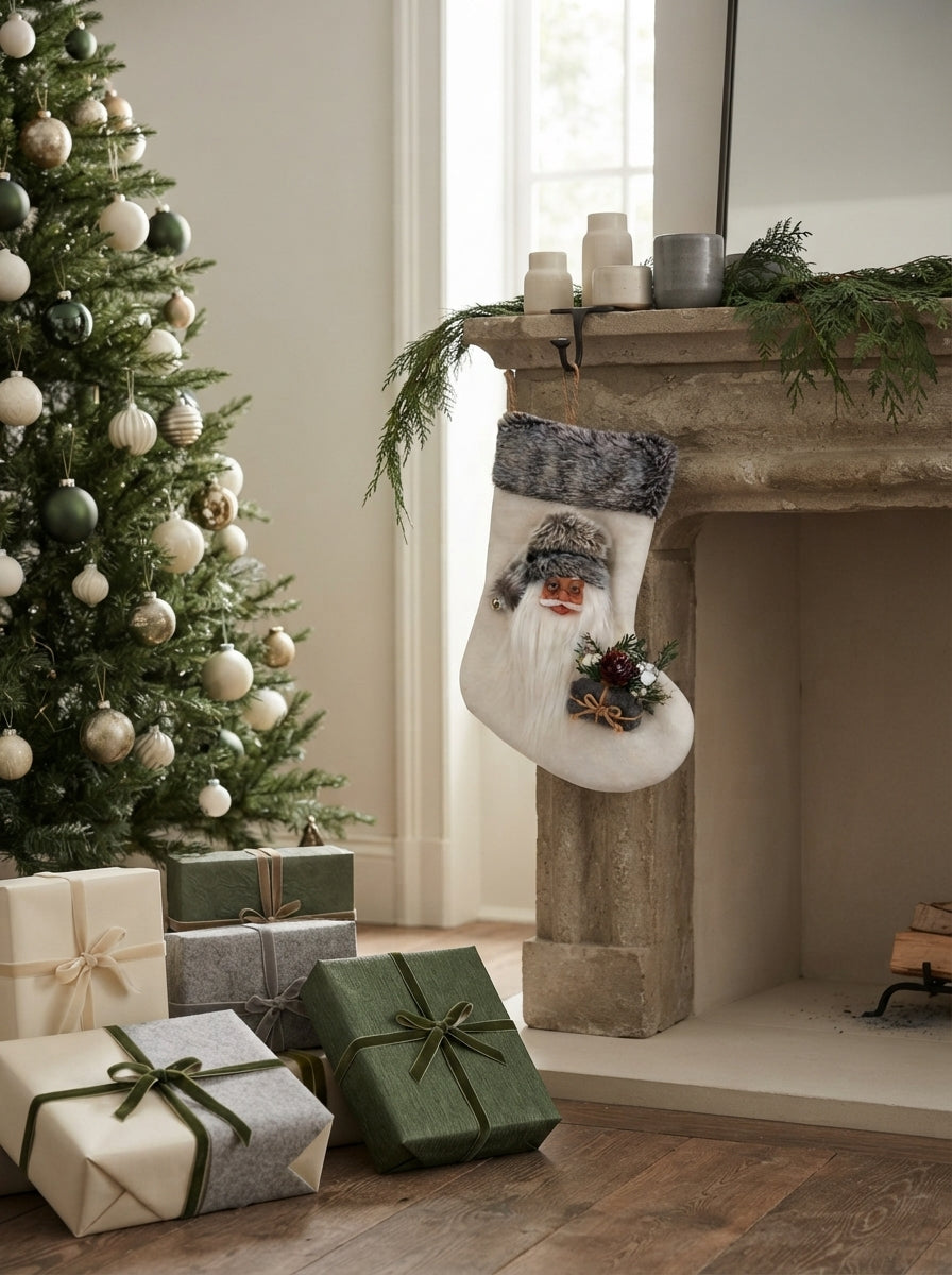Winter Santa 3D Dekoratif Yılbaşı Çorabı