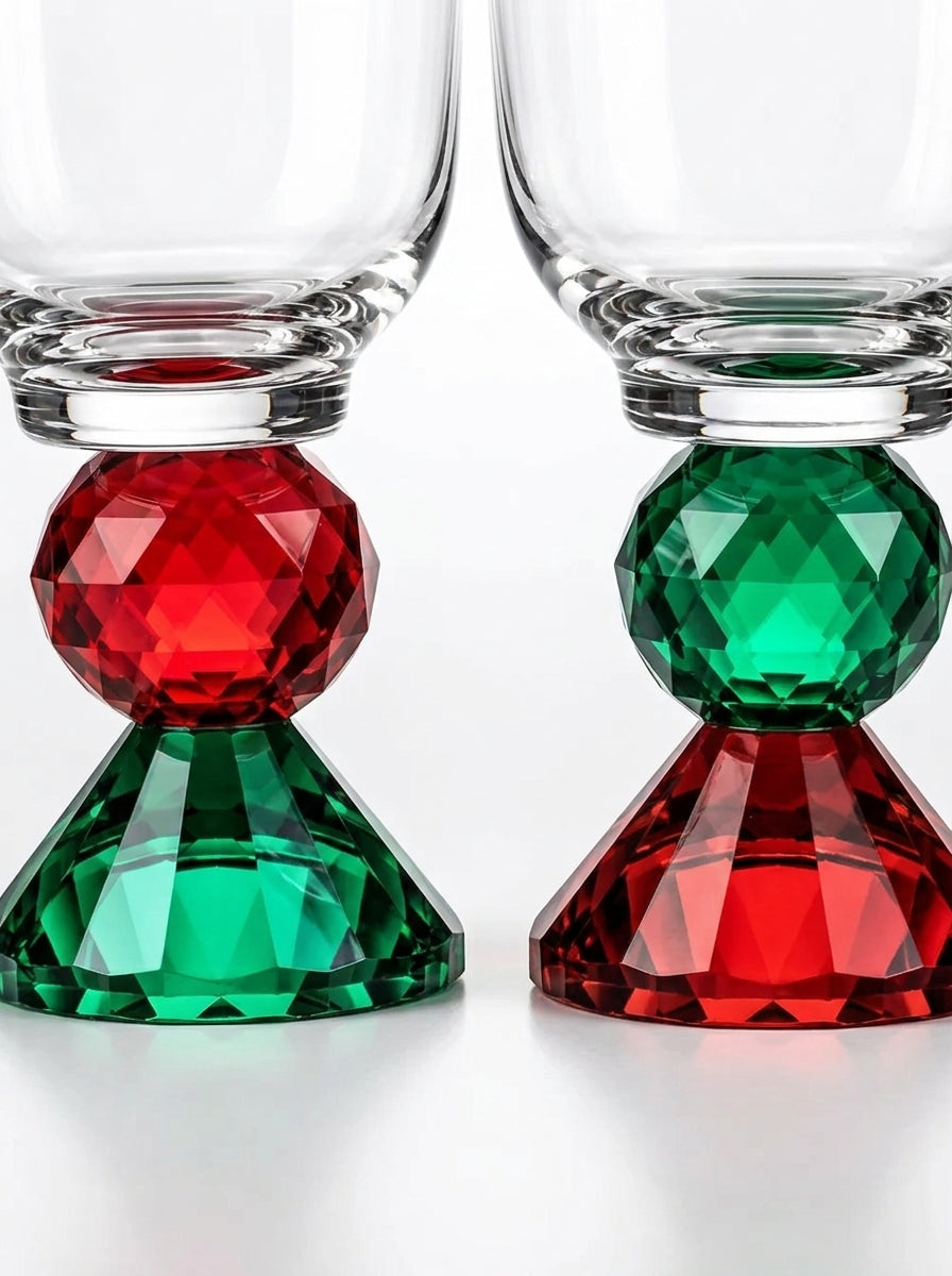 Christmas Classics – Ruby Emerald Emerald Ruby Lumi İkili Kristal Kadeh Seti