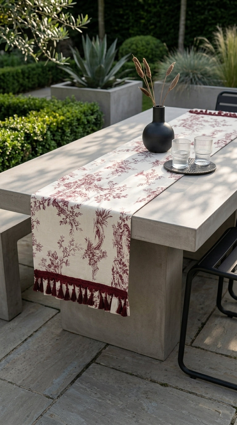 Toilea Burgundy Ruffle Runner