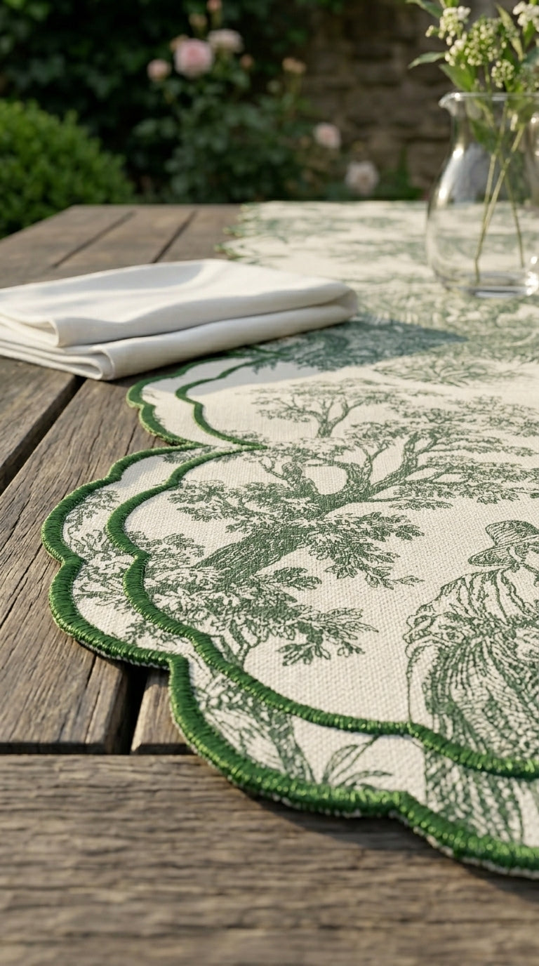 Toilea Verde Embroidered Runner