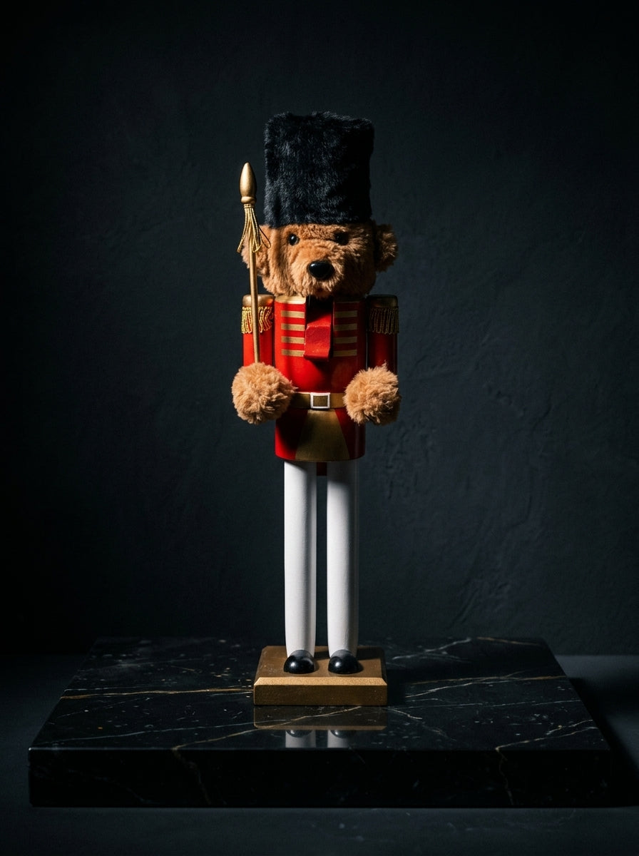 Royal Teddy Guard Kırmızı Üniformalı Dekoratif Yılbaşı Ayıcığı – 36 CM