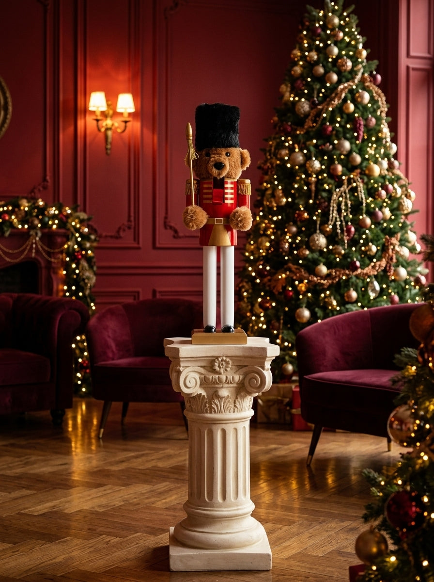 Royal Teddy Guard Kırmızı Üniformalı Dekoratif Yılbaşı Ayıcığı – 36 CM