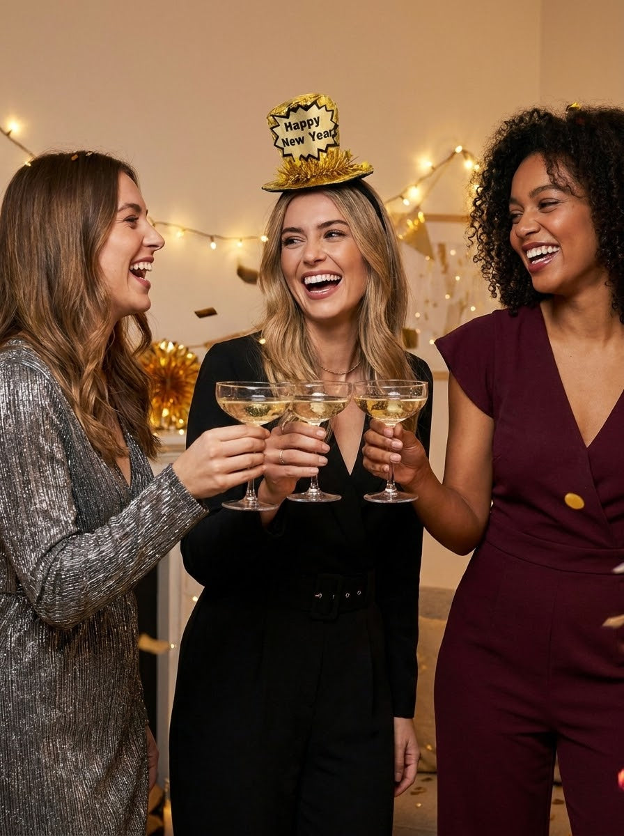 Golden Party Hat Happy New Year Yılbaşı Tacı
