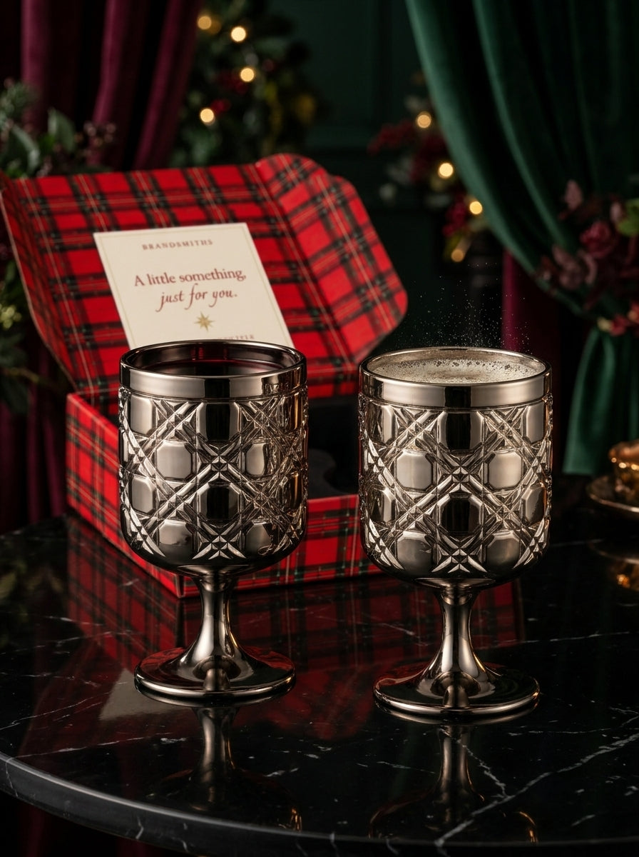 Christmas Classics – Titanium Geometric İkili Kristal Kadeh Seti