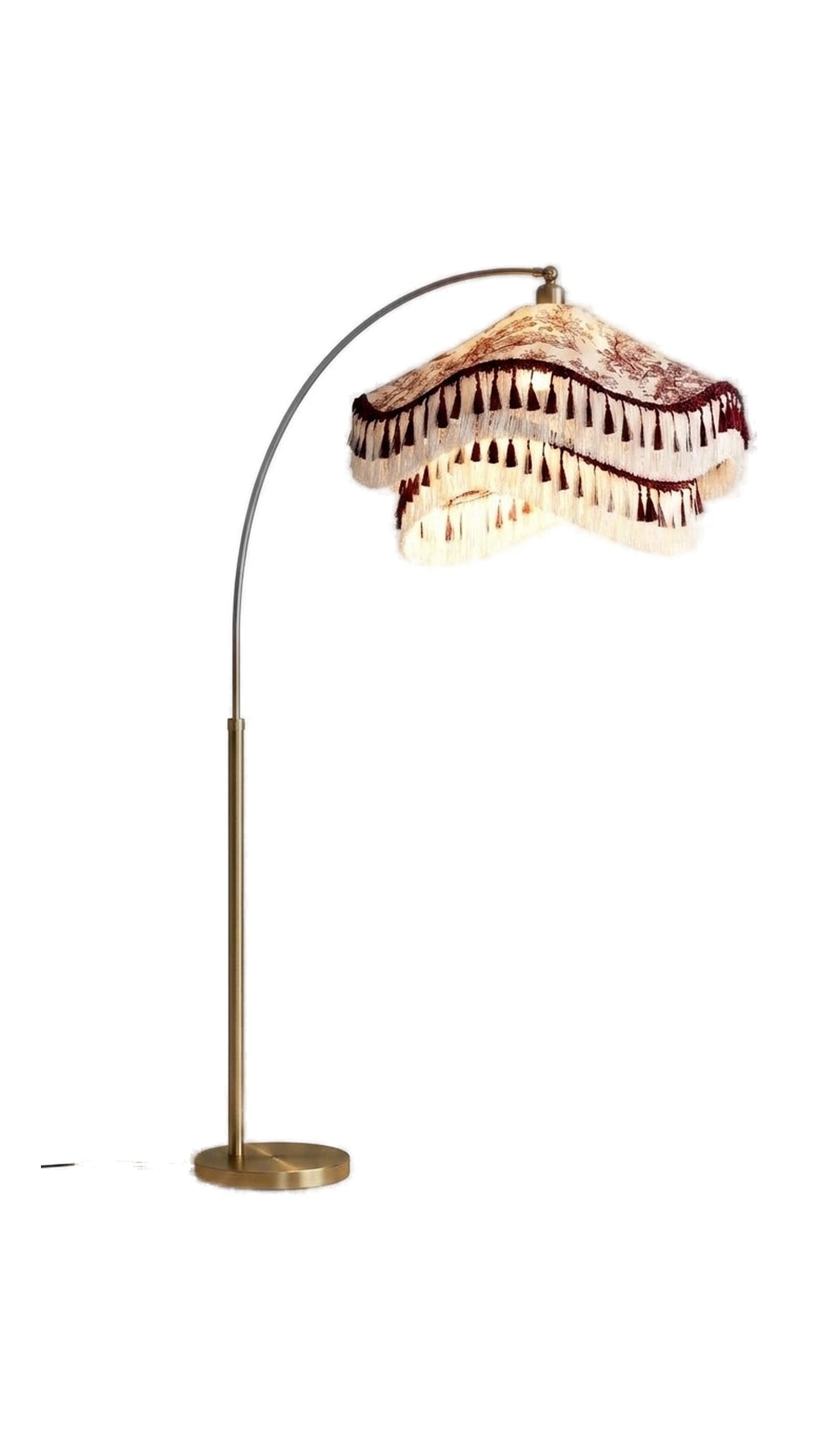 Toile Burgundy Floor Lamp