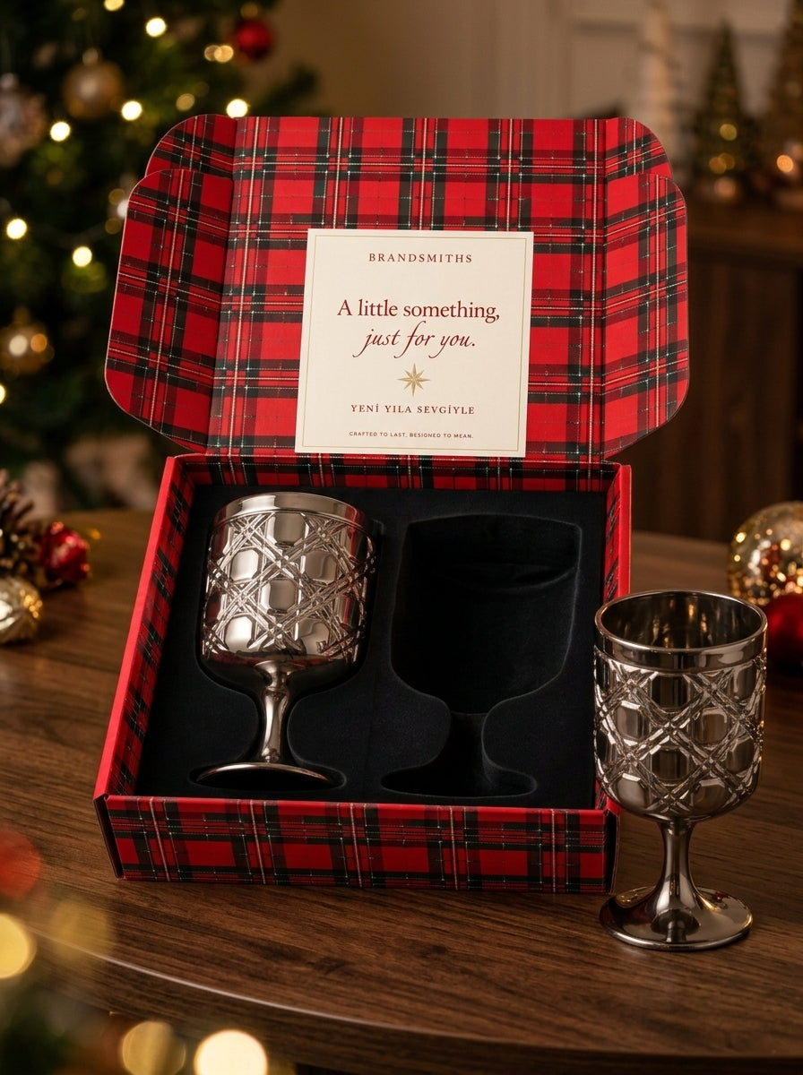 Christmas Classics – Titanium Geometric İkili Kristal Kadeh Seti