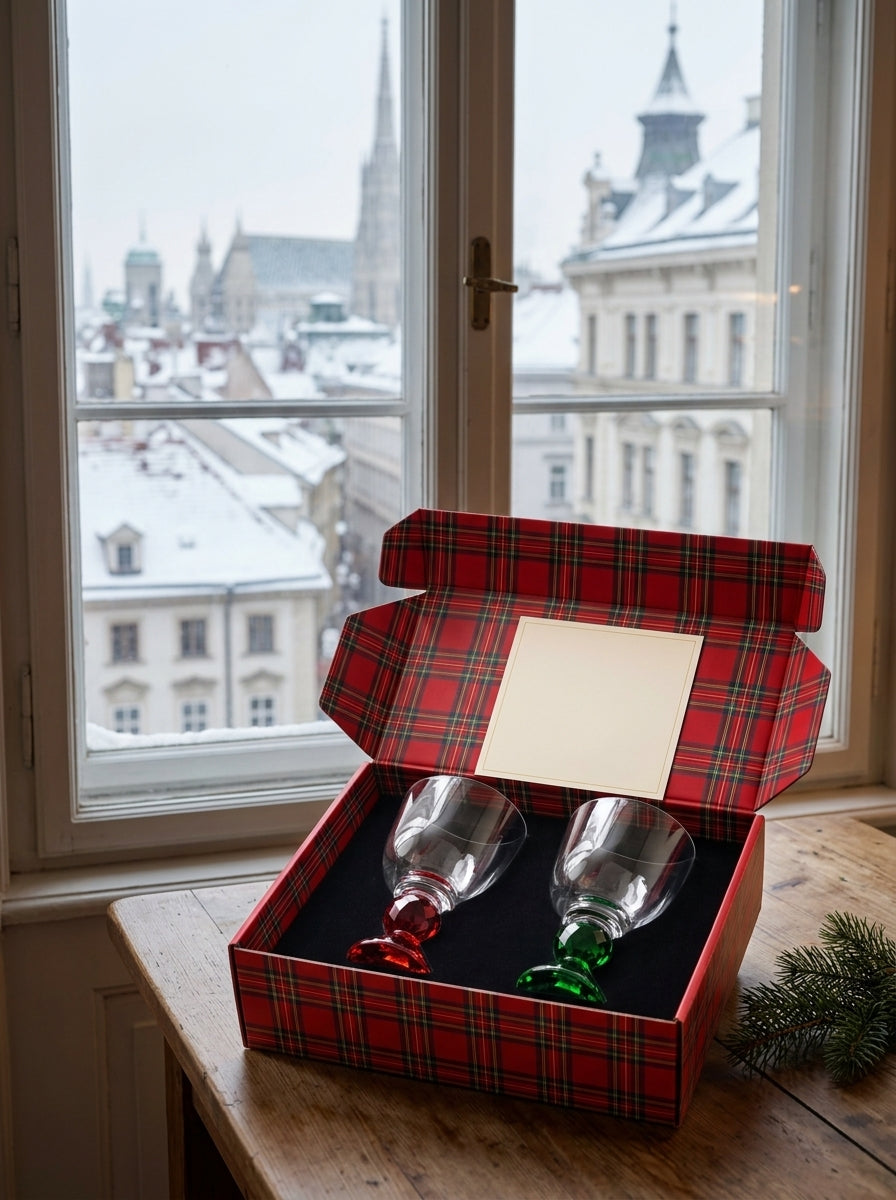 Christmas Classics – Ruby Emerald Lumi İkili Kristal Kadeh Seti