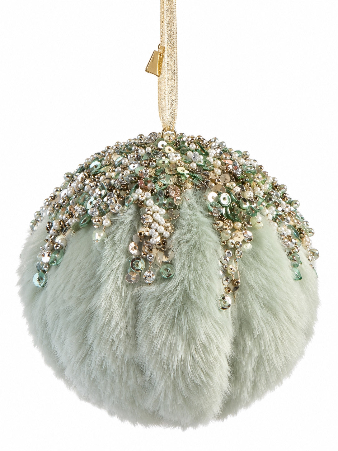 Mint Frost Crystal Peluş &amp; Kristal İşlemeli Yılbaşı Topu