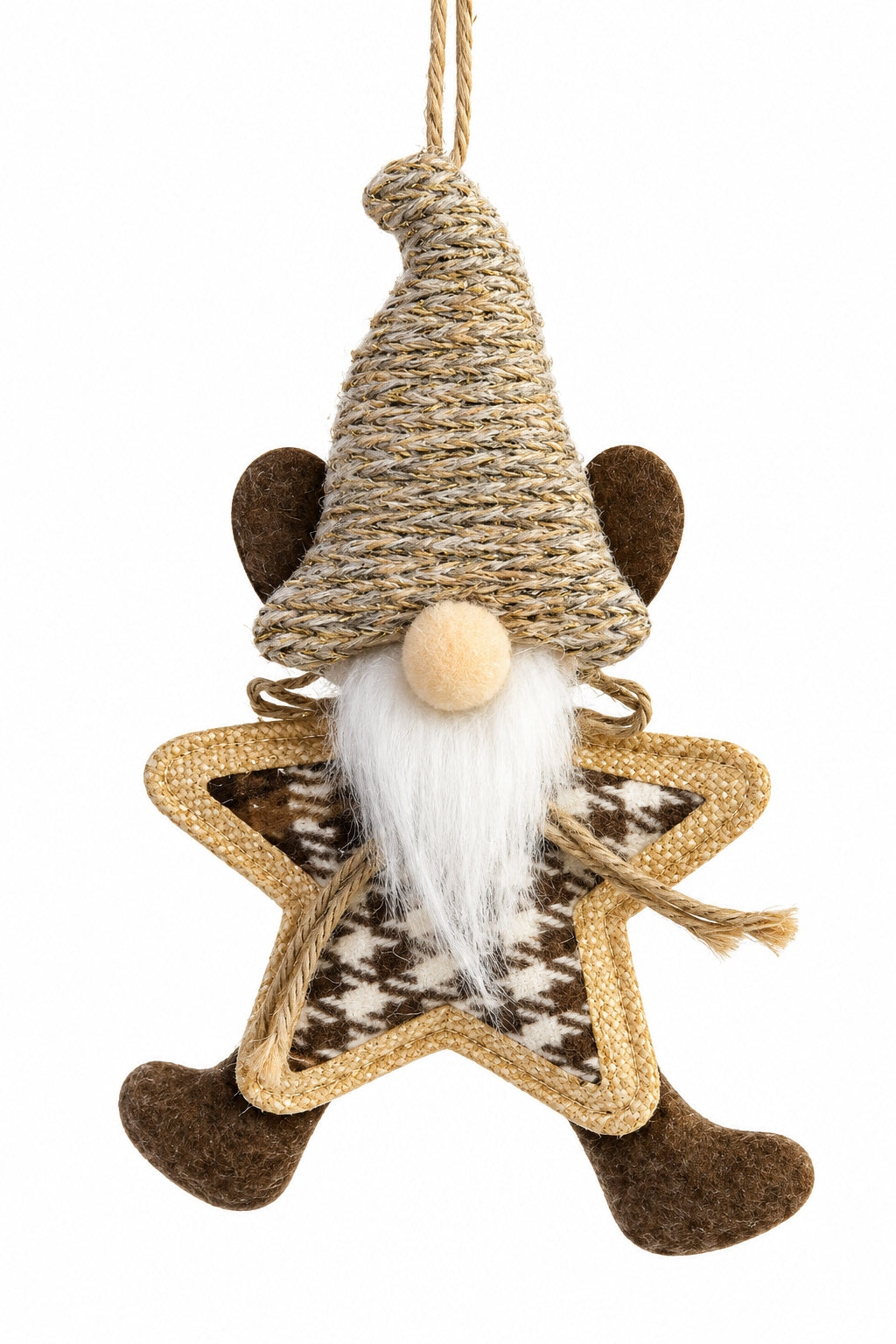 Golden Star Christmas Gnome Peluş Yılbaşı Ağaç Süsü