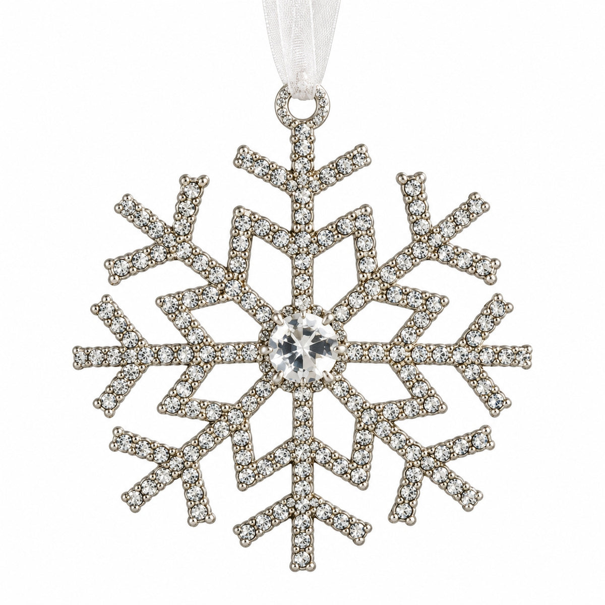 Silver Crystal Snowflake Yılbaşı Ağacı Süsü