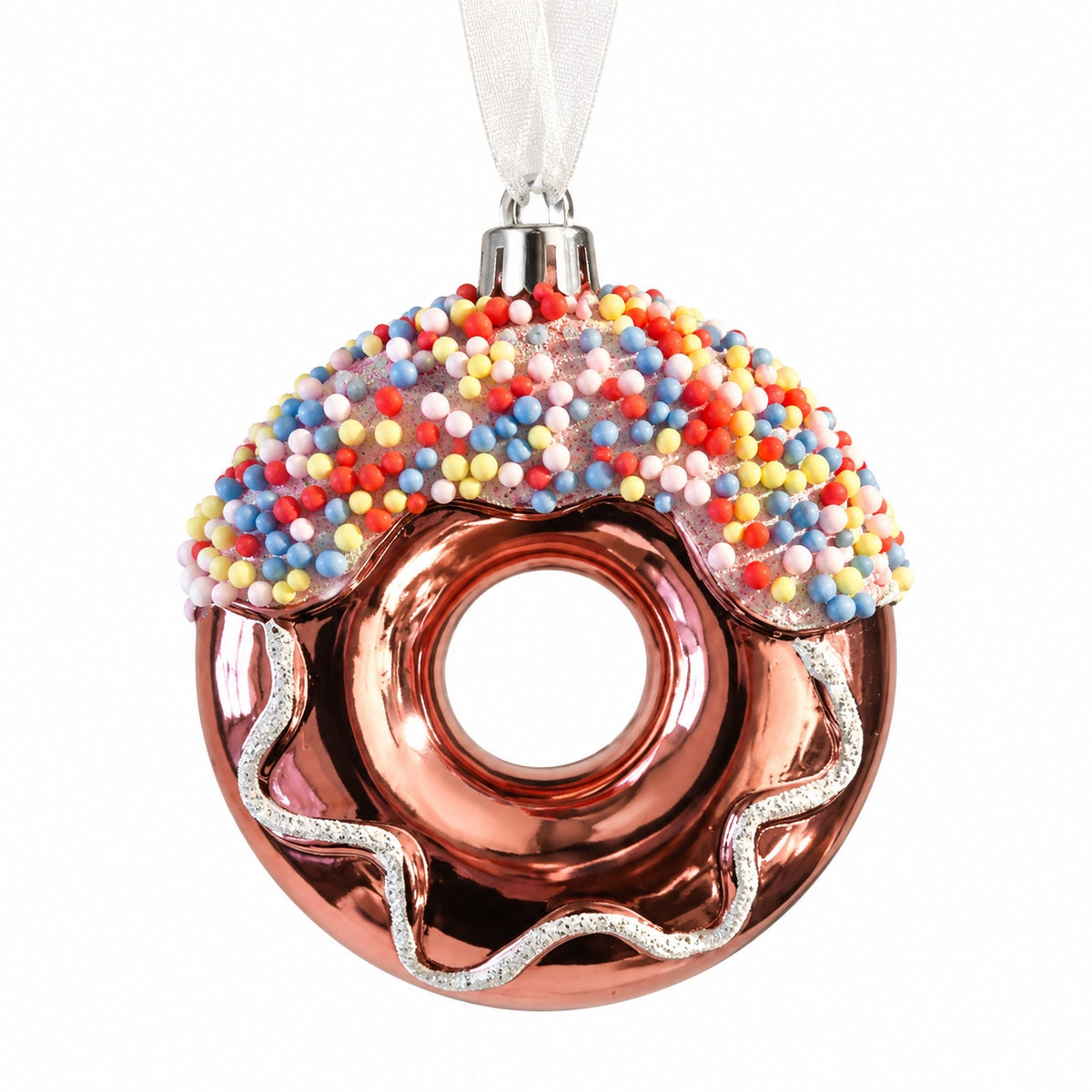 Candy Sprinkle Rose Gold Donut Yılbaşı Ağacı Süsü