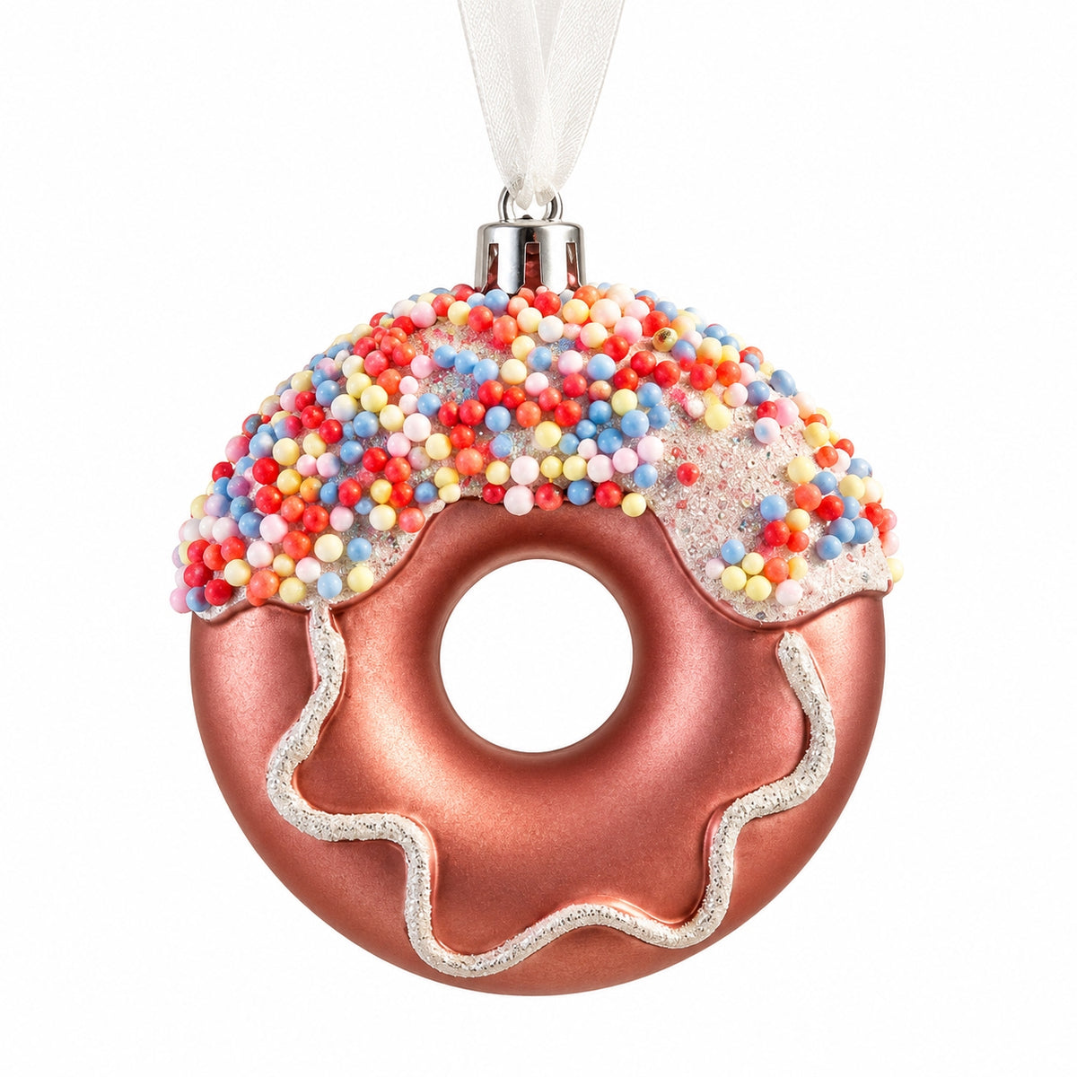 Candy Sprinkle Matte Rose Gold Donut Yılbaşı Ağacı Süsü