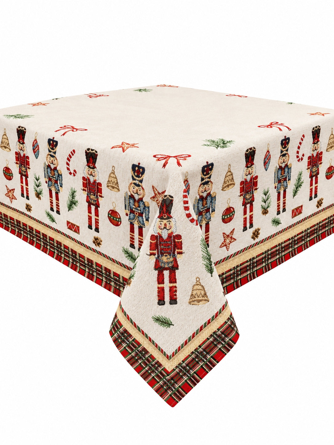 Christmas Nutcracker Tapestry Kare Yılbaşı Masa Örtüsü