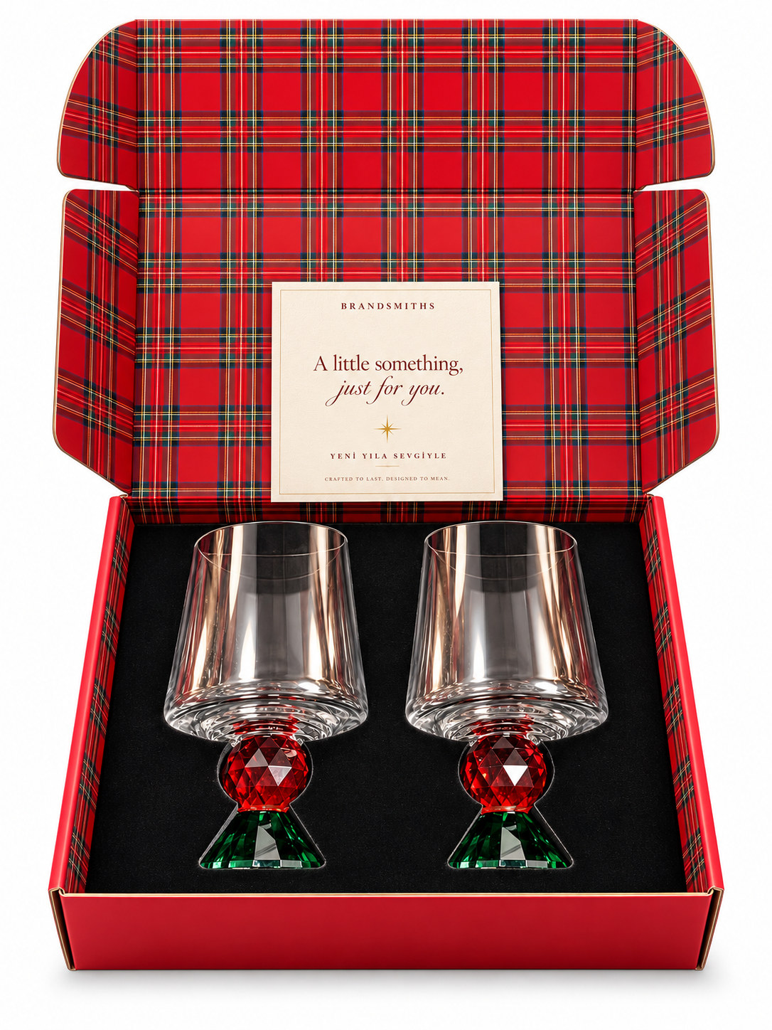 Christmas Classics – Ruby Emerald Lumi İkili Kristal Bardak Seti