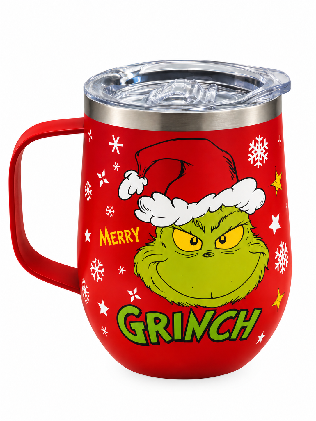 Merry Grinchmas – Grinch Desenli Kırmızı Yılbaşı Termos Bardağı